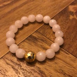 Gorjana Power Gemstone Rose Quartz Bracelet Light Pink & Gold